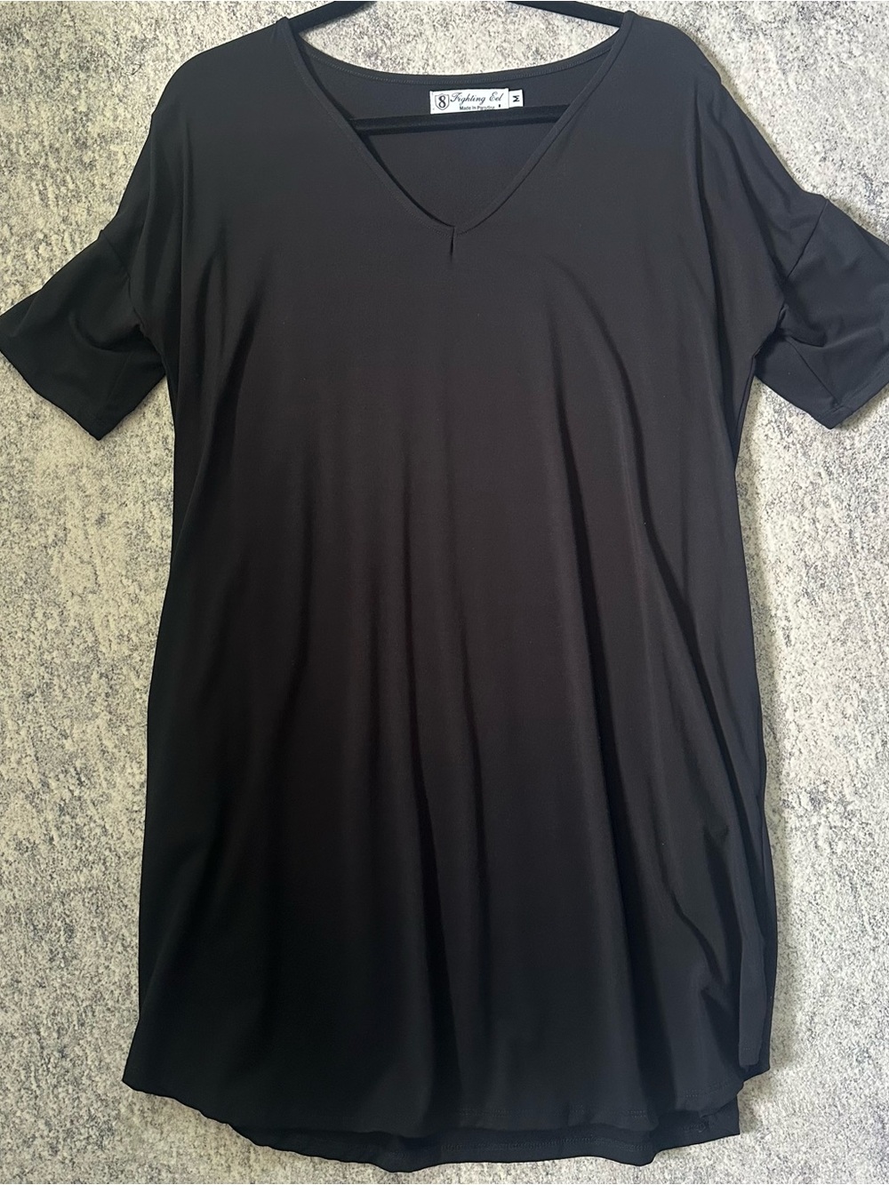 Fighting Eel Black V-Neck Dress